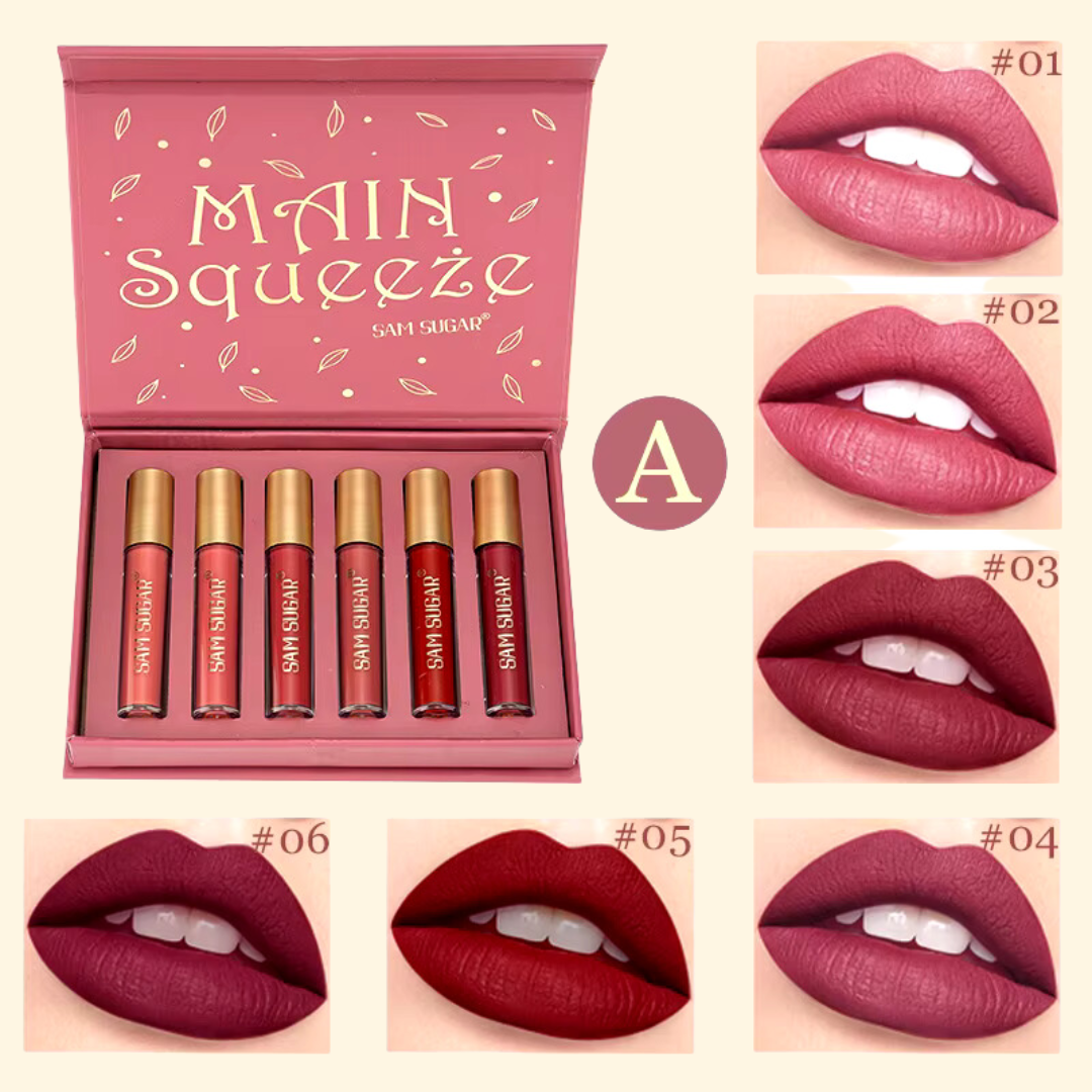 Set de 6 lip Gloss efecto terciopelo mate