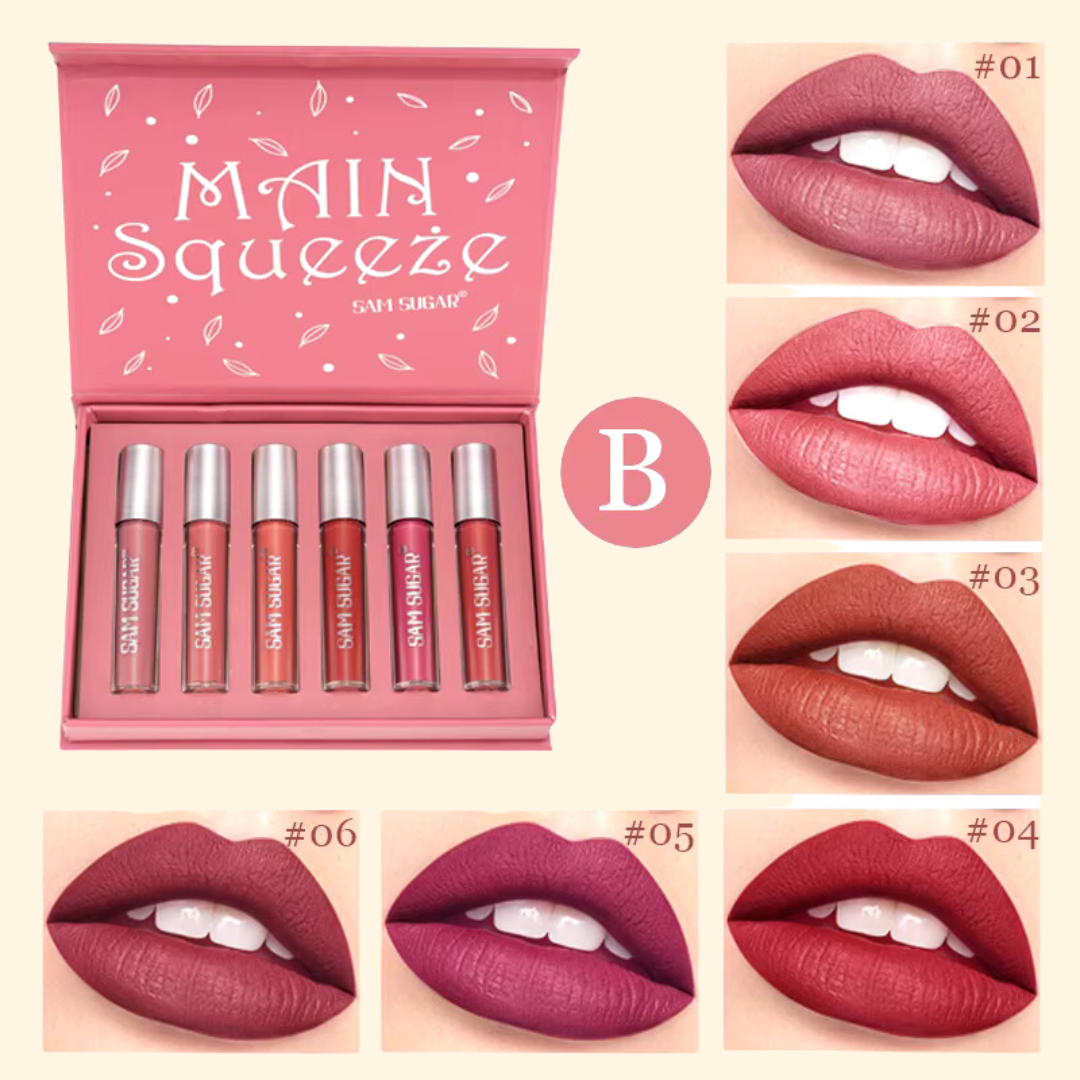 Set de 6 lip Gloss efecto terciopelo mate