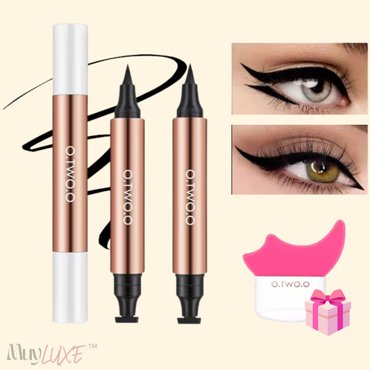 2 delineadores de ojos doble punta Eyeliner y almohadilla